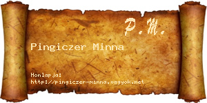 Pingiczer Minna névjegykártya